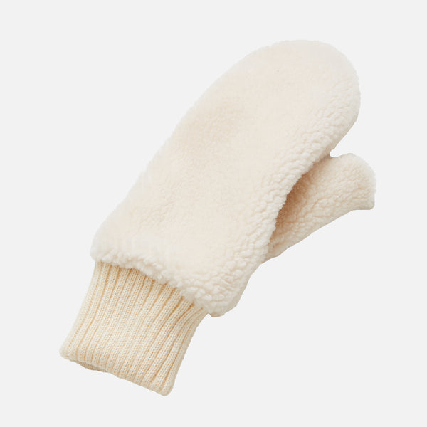 Solid sherpa mittens / Mitaines en sherpa ivoire