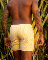 Lou men swim short mini yellow stripes / Maillot de bain pour hommes Lou mini rayures jaunes
