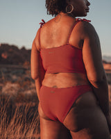 DIANA BIKINI BOTTOM CORAL STRIPES / BAS DE BIKINI DIANA À RAYURES CORAIL