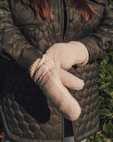 Solid sherpa mittens