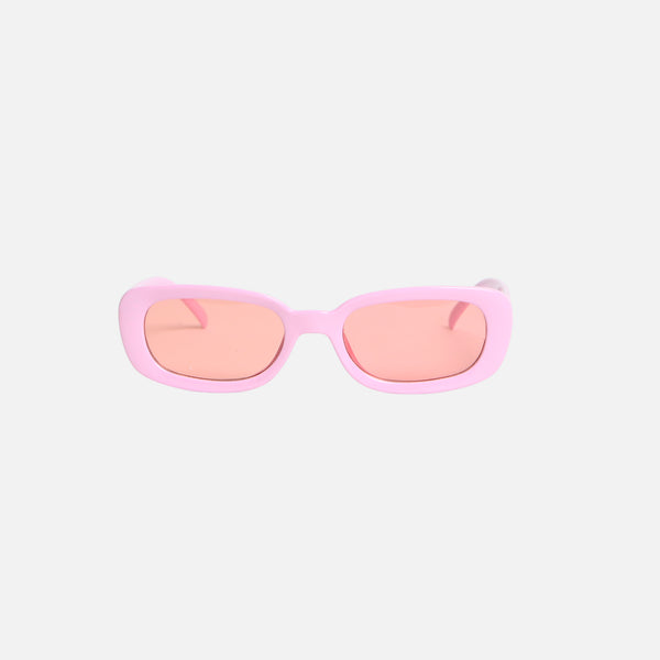 PINK RECTANGLE SUNGLASSES / LUNETTES DE SOLEIL RECTANGLES ROSES