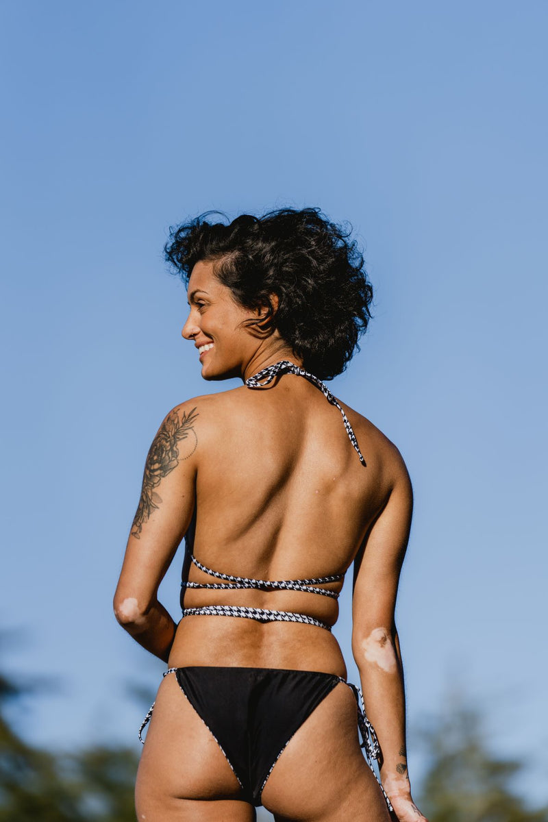 Loulou bikini bottom houndstooth pattern (Reversible) / Bas de bikini Loulou pied-de-poule (Réversible)