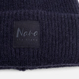 Navy blue Beanie knited hat with Nana patch / Tuque bleue marine en tricot avec patch NANA