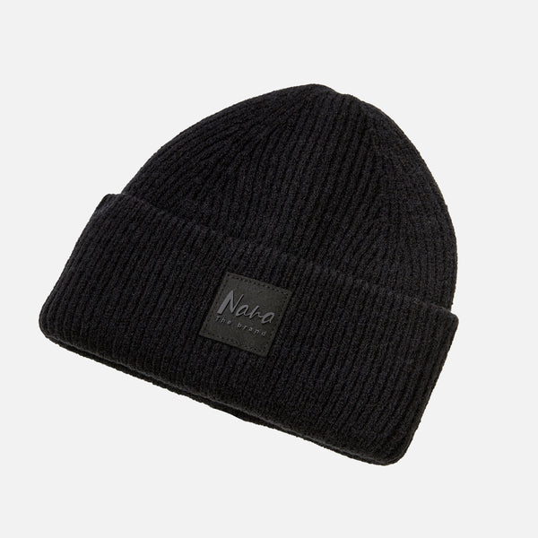 Black Beanie Knited hat with Nana patch
